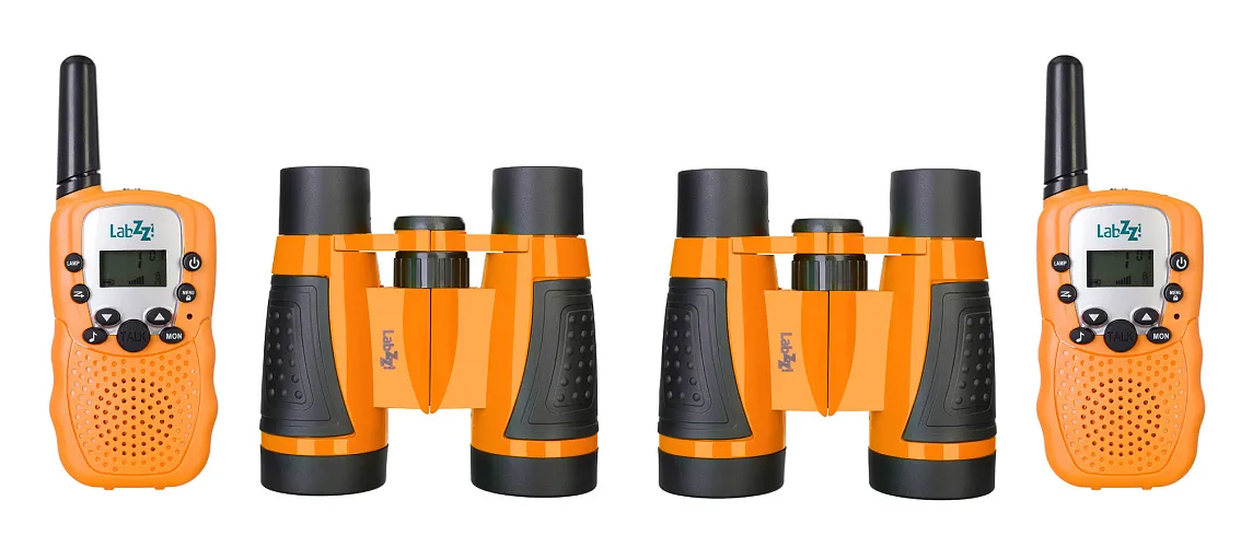 snímek Sada vysílaček a binokulárních dalekohledů Levenhuk LabZZ WTT10, oranžový - Vystavený předmět