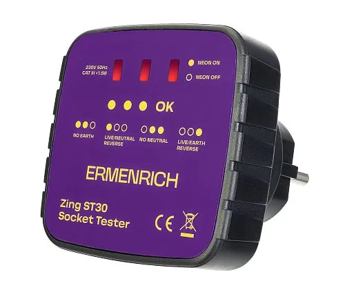 snímek Tester zásuvek Ermenrich Zing ST30,  1
