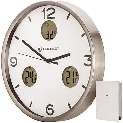 fotografie Nástěnné hodiny Thermo/Hygro Bresser Optus MyTime Bresser MyTime io NX 30 cm, bílý