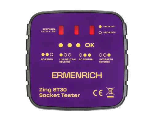 snímek Tester zásuvek Ermenrich Zing ST30,  2