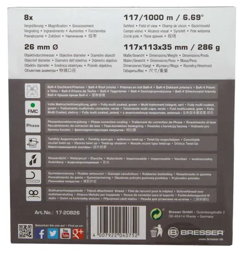 snímek Binokulární dalekohled Bresser Pirsch 8x26,  13