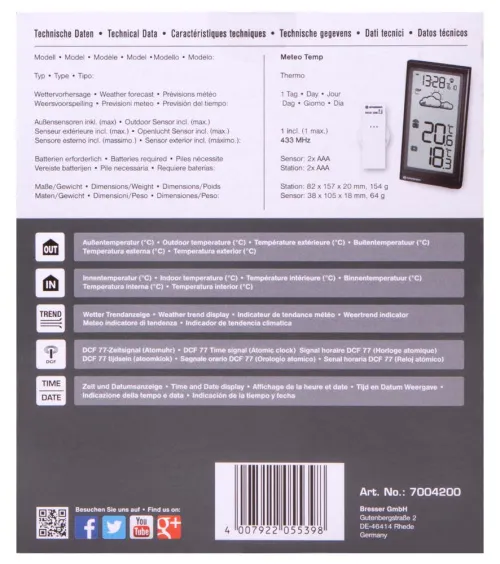obrázek Meteostanice Bresser Temp,  10