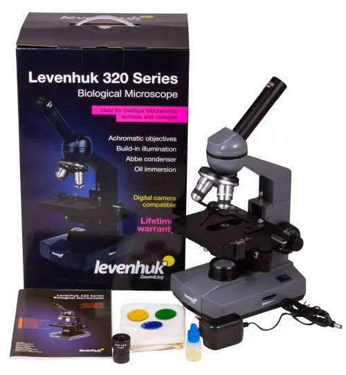 foto Biologický monokulární mikroskop Levenhuk 320 PLUS - Vystavený předmět,  2
