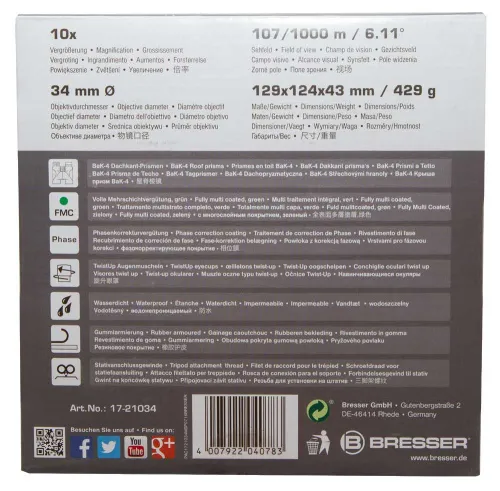 fotografie Binokulární dalekohled Bresser Pirsch 10x34,  13