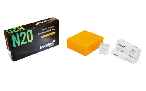 obrázek Sada preparátů připravených k pozorování mikroskopem Levenhuk N20 NG,  6