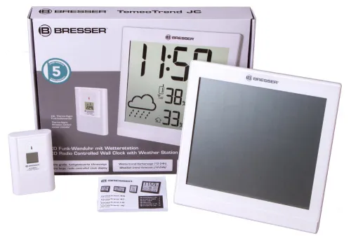 obrázek Meteostanice Bresser TemeoTrend JC LCD RC (nástěnné hodiny), bílá,  2