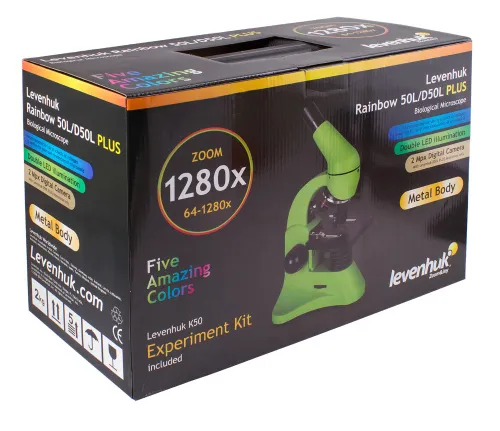 foto Mikroskop Levenhuk Rainbow 50L PLUS Moonstone - Vystavený předmět,  19