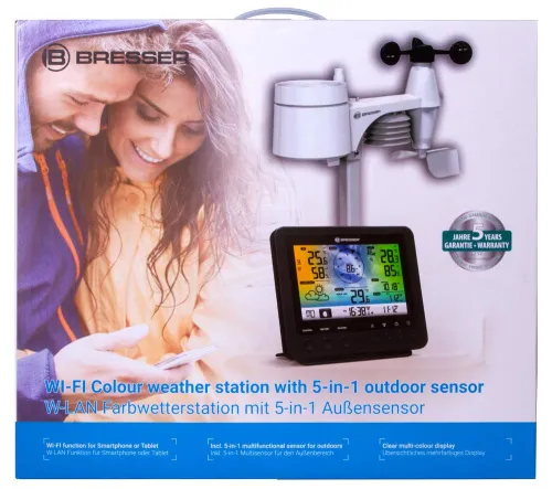 snímek Meteostanice Bresser 5v1 s Wi-Fi a barevným displejem, černá,  12