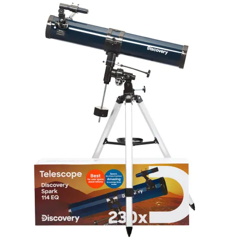 fotografie Hvězdářský dalekohled Levenhuk Discovery Spark 114 EQ s knížkou,  2