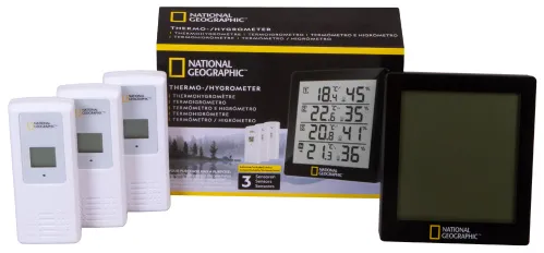 snímek Thermohigrometr Bresser National Geographic 4 wyniki pomiarów, černá,  2