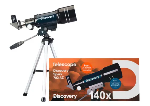 foto Hvězdářský dalekohled Levenhuk Discovery Spark 703 AZ s knížkou,  2