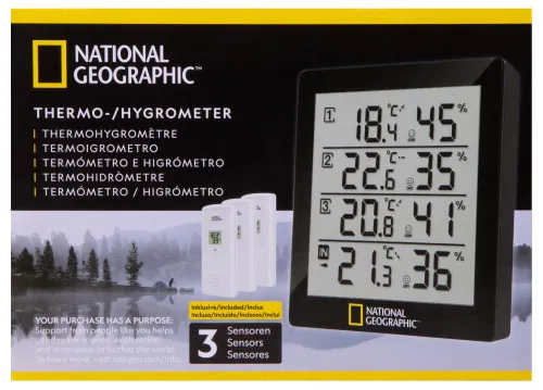 snímek Thermohigrometr Bresser National Geographic 4 wyniki pomiarów, černá,  11