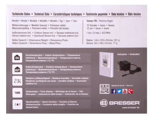 snímek Meteostanice Bresser Temeo TB RC,  15