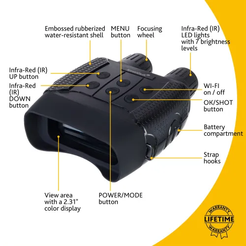 obrázek Digitální binokulární dalekohledy s nočním viděním a s funkci Wi-Fi Levenhuk Halo 13X,  13