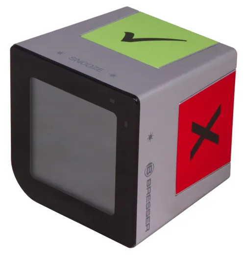 foto Stolní hodiny s budíkem Bresser FlipMe, stříbrné,  5