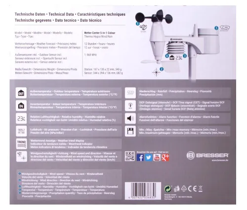 foto Meteostanice Bresser 5v1 s barevným displejem, černá,  14