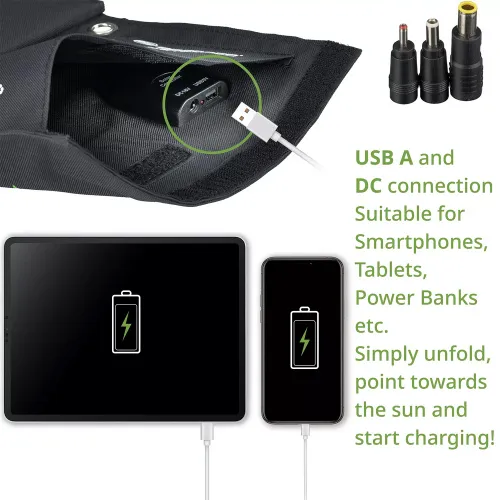 snímek Přenosná solární nabíječka Bresser 21 wattů s USB,  6