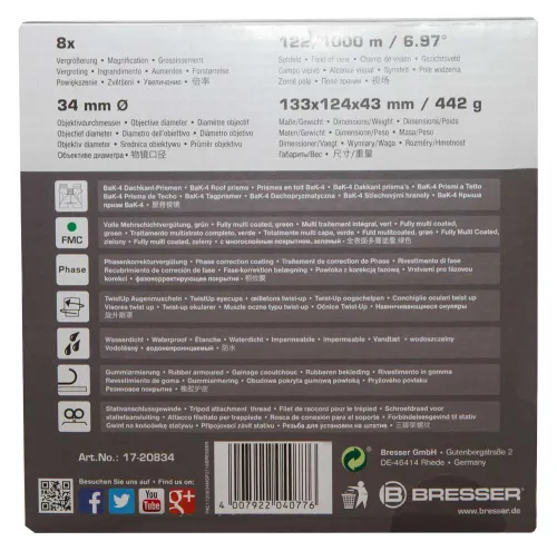 snímek Binokulární dalekohled Bresser Pirsch 8x34,  13