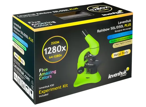 foto Mikroskop Levenhuk Rainbow 50L PLUS Azure\Azur - Vystavený předmět,  19
