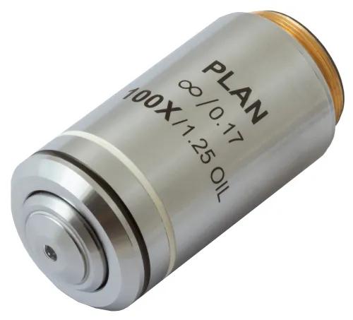 foto Rovinný achromatický objektiv s korekcí na nekonečno Levenhuk MED 100x,  2