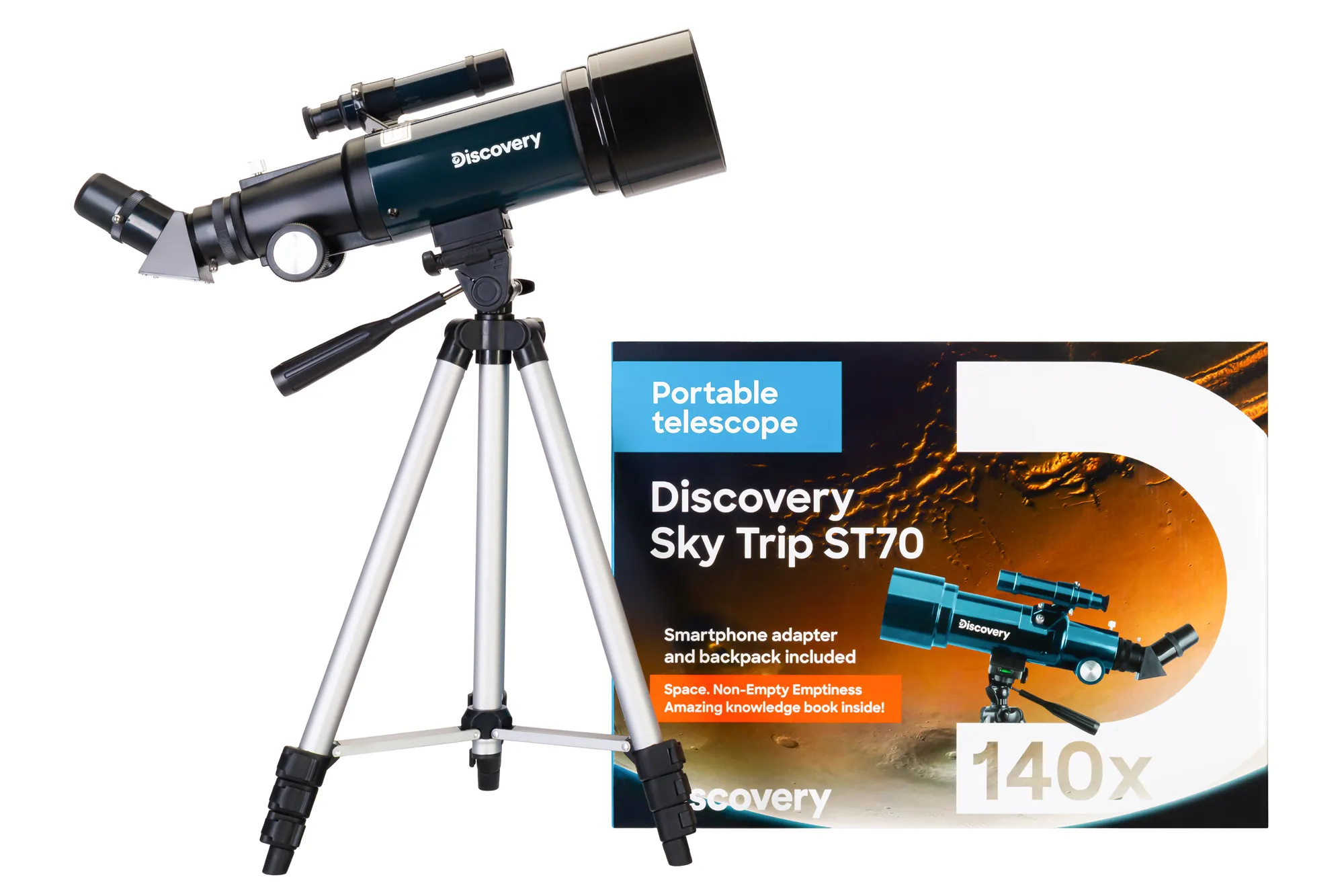 fotografie Hvězdářský dalekohled Levenhuk Discovery Sky Trip ST70 s knížkou,  2