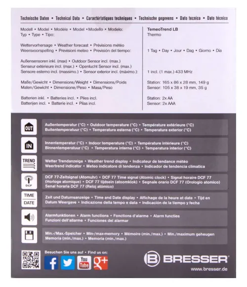 obrázek Meteostanice Bresser TemeoTrend LB RC,  12