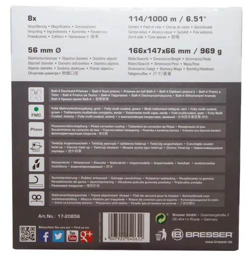 fotografie Binokulární dalekohled Bresser Pirsch 8x56,  14