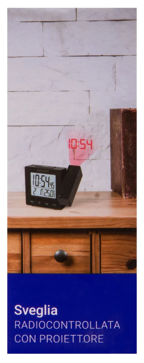 fotografie Hodiny Explore Scientific RC s digitálním projektorem teploměrem pro vnitřní použití, černá barva,  18