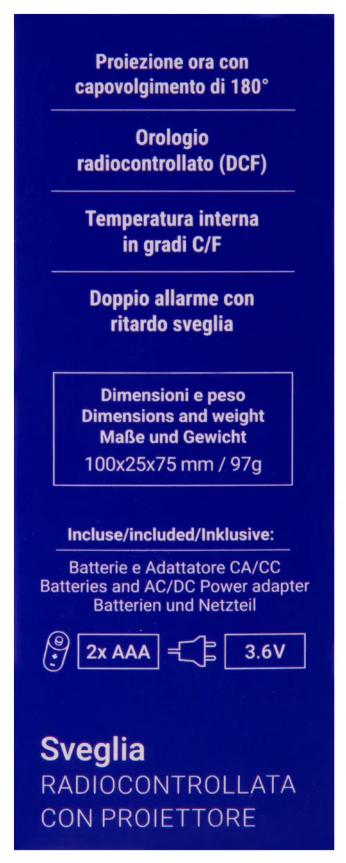 fotografie Hodiny Explore Scientific RC s digitálním projektorem teploměrem pro vnitřní použití, černá barva,  19